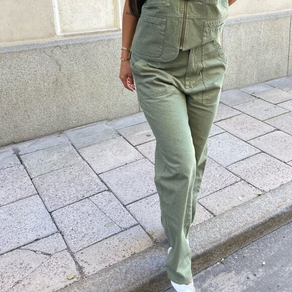 Djerf Avenue Pants - Djerf Avenue - Go To Pants Green